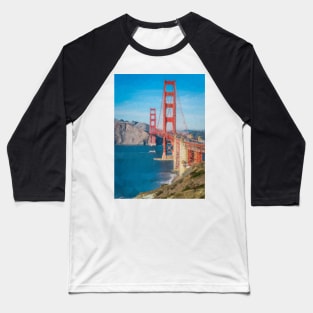 Low Poly Golden Gate Bridge San Francisco Baseball T-Shirt